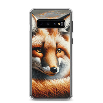 Ölgemälde eines nachdenklichen Fuchses mit weisem Blick - Samsung Schutzhülle (durchsichtig) camping xxx yyy zzz Samsung Galaxy S10