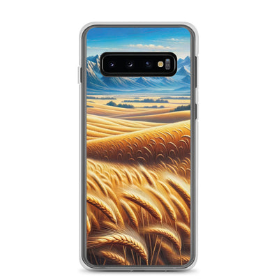 Ölgemälde eines weiten bayerischen Weizenfeldes, golden im Wind (TR) - Samsung Schutzhülle (durchsichtig) xxx yyy zzz Samsung Galaxy S10