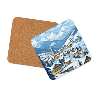 Kitzbühl - Berge und Schnee - Landschaftsmalerei - Untersetzer ski xxx Default Title