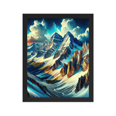 Majestätische Alpen in zufällig ausgewähltem Kunststil - Premium Poster mit Rahmen berge xxx yyy zzz 27.9 x 35.6 cm