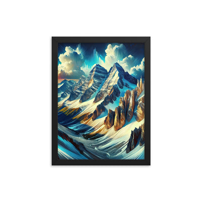 Majestätische Alpen in zufällig ausgewähltem Kunststil - Premium Poster mit Rahmen berge xxx yyy zzz 30.5 x 40.6 cm