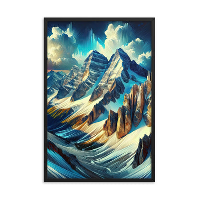 Majestätische Alpen in zufällig ausgewähltem Kunststil - Premium Poster mit Rahmen berge xxx yyy zzz 61 x 91.4 cm