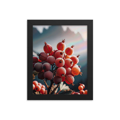 Foto einer Gruppe von Alpenbeeren mit kräftigen Farben und detaillierten Texturen - Premium Poster mit Rahmen berge xxx yyy zzz 20.3 x 25.4 cm