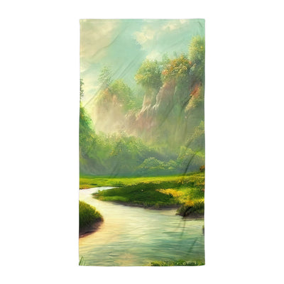 Bach im tropischen Wald - Landschaftsmalerei - Handtuch camping xxx Default Title