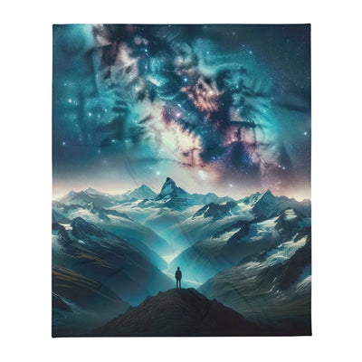 Alpennacht mit Milchstraße: Digitale Kunst mit Bergen und Sternenhimmel - Überwurfdecke wandern xxx yyy zzz 127 x 152.4 cm