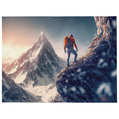 Bergsteiger auf Berg - Epische Malerei - Überwurfdecke klettern xxx 152.4 x 203.2 cm