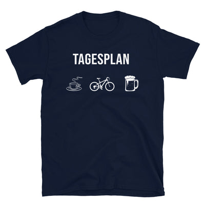 Tagesplan Kaffee, Fahrrad Und Bier - T-Shirt (Unisex) fahrrad mountainbike Navy