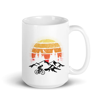 Radfahrer Und Sonne Vintage - Tasse fahrrad mountainbike 15oz