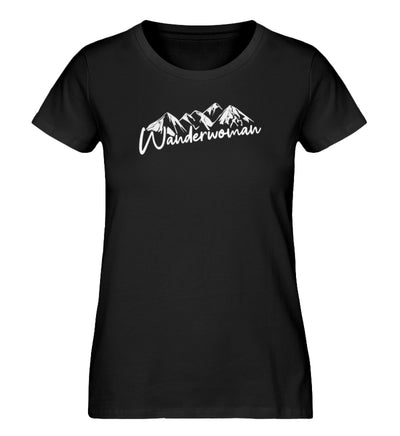 Wanderwoman - Damen Organic T-Shirt' berge wandern Schwarz