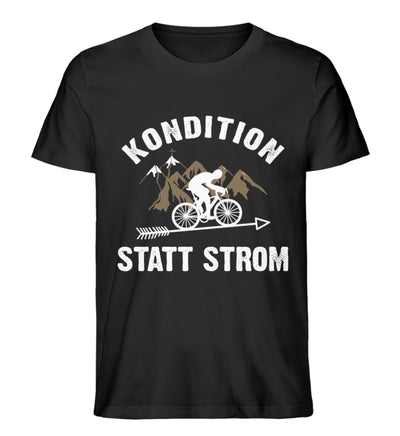 Kondition statt Strom - Herren Organic T-Shirt fahrrad mountainbike Schwarz