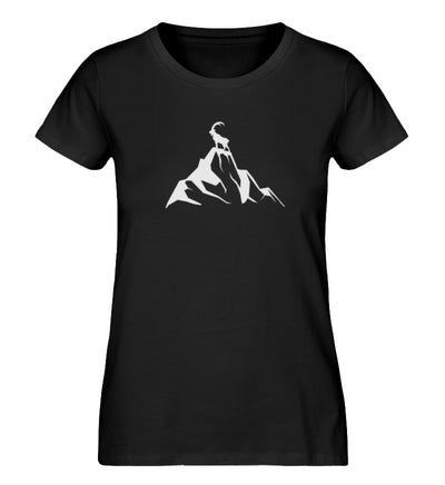 Steinbock am Berg - Damen Organic T-Shirt' berge wandern Schwarz