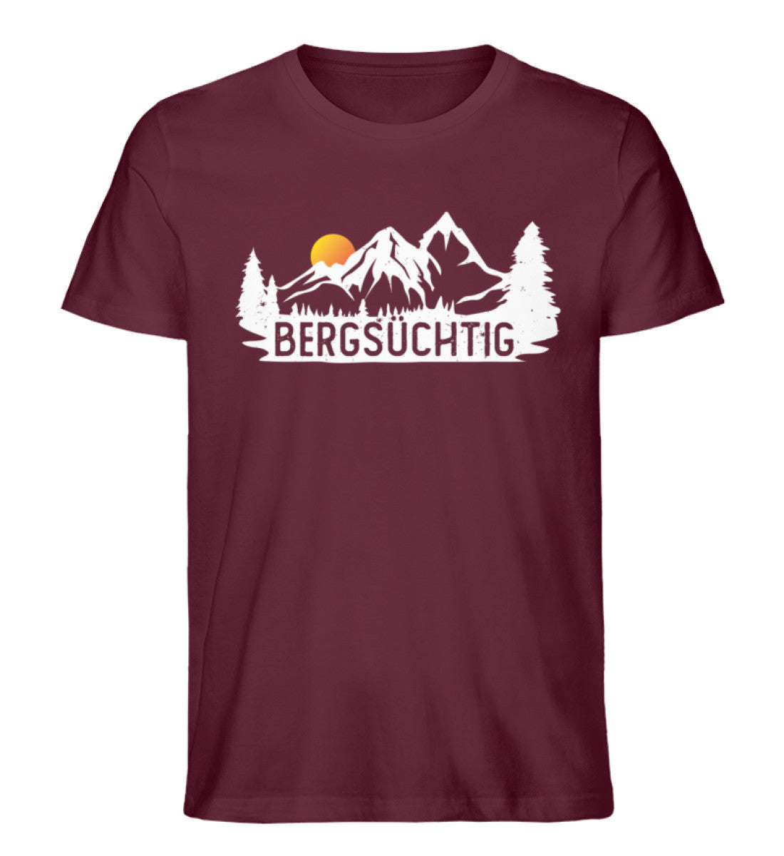 Bergsüchtig - Herren Premium Organic T-Shirt berge wandern Weinrot
