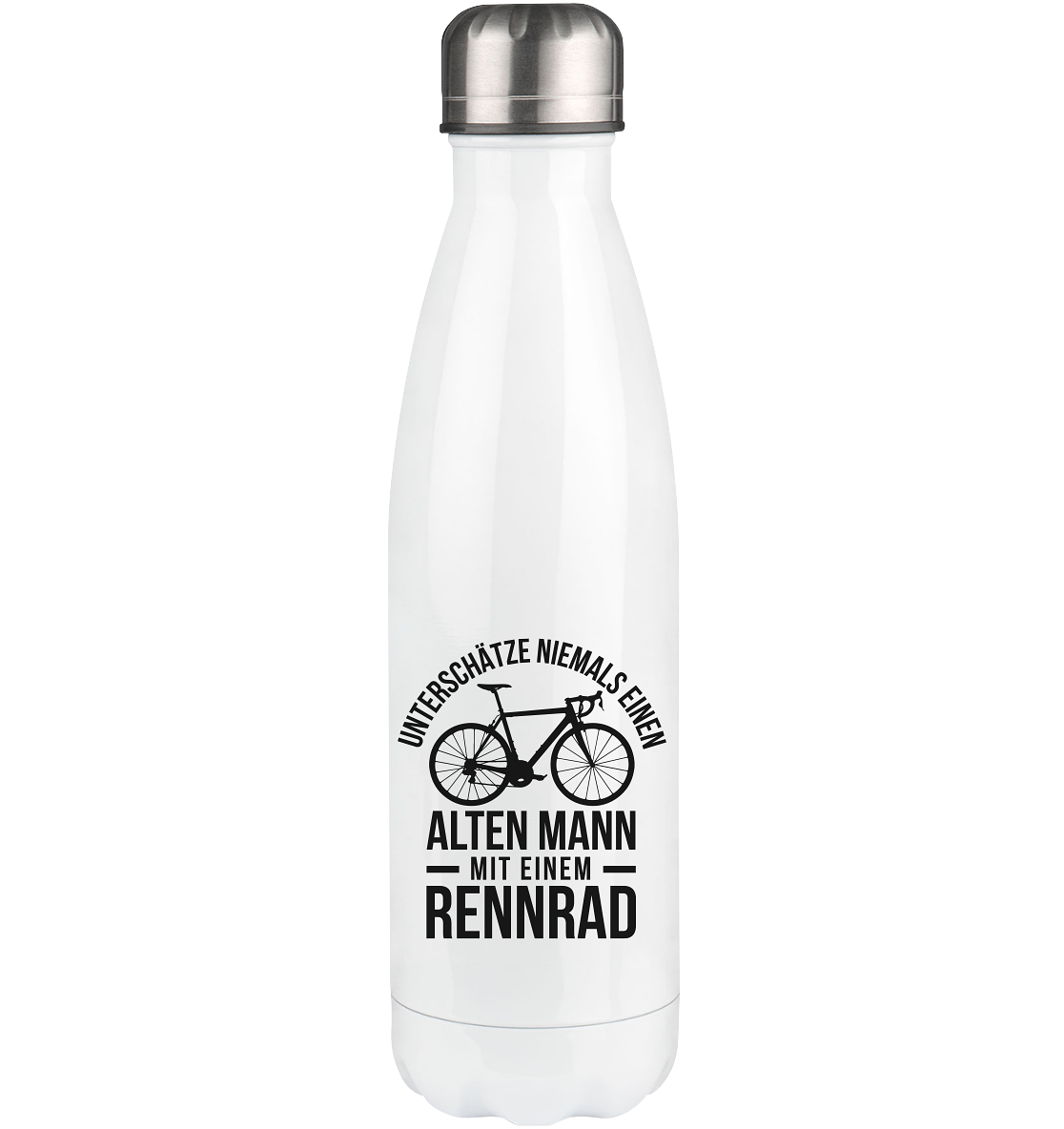thermosflasche rennrad Unterschätze niemals einen alten Mann mit einem Rennrad - Edelstahl Thermosflasche