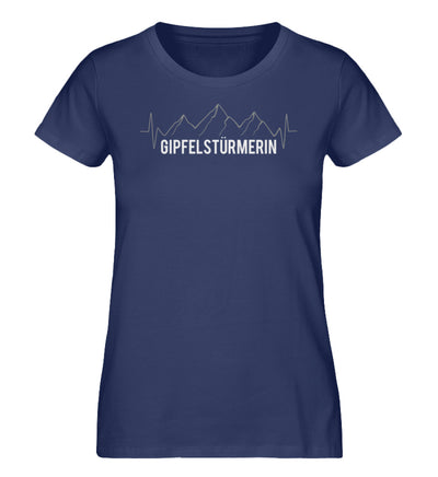 Gipfelstürmerin - Damen Organic T-Shirt' berge klettern wandern Navyblau