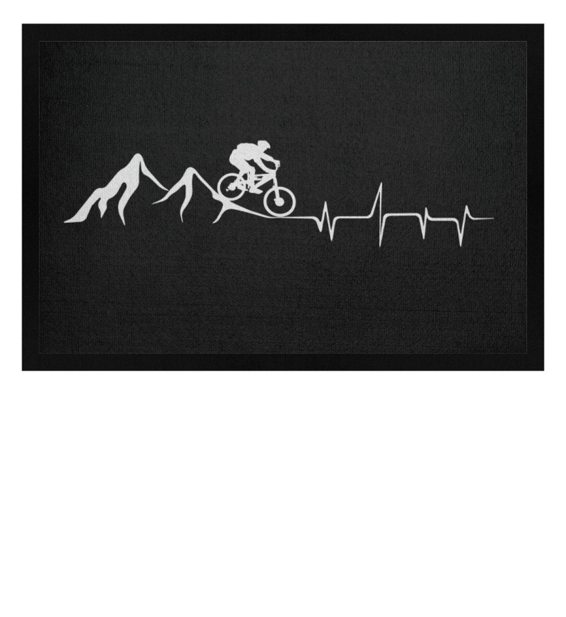 herzschlag mountainbike Herzschlag Mountainbiken - Fußmatte mit Gummirand'