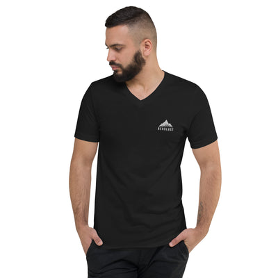 Berglust Logo - Herren V-Neck Shirt (Bestickt) berge 2XL