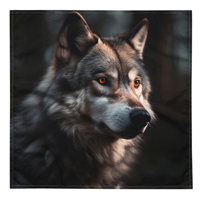 Wolf Porträt - Fotorealistische Malerei - Bandana (All-Over Print) camping xxx L