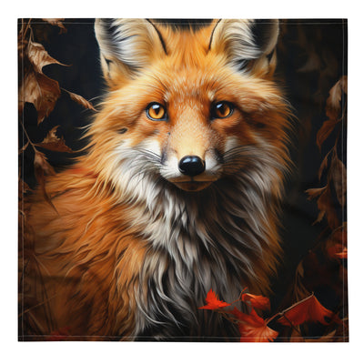 Fuchs Porträt und Herbstblätter - Malerei - Bandana (All-Over Print) camping xxx L