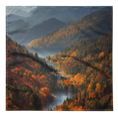 Berge, Wald und Nebel - Malerei - Bandana (All-Over Print) berge xxx L