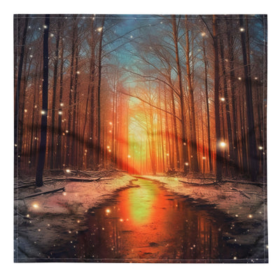 Bäume im Winter, Schnee, Sonnenaufgang und Fluss - Bandana (All-Over Print) camping xxx L