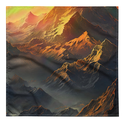 Wunderschöne Himalaya Gebirge im Nebel und Sonnenuntergang - Malerei - Bandana (All-Over Print) berge xxx L