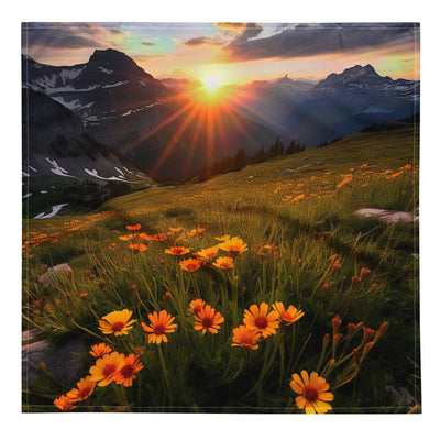 Gebirge, Sonnenblumen und Sonnenaufgang - Bandana (All-Over Print) berge xxx L