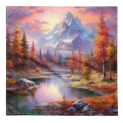 Landschaftsmalerei - Berge, Bäume, Bergsee und Herbstfarben - Bandana (All-Over Print) berge xxx L