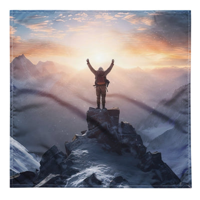 Mann auf der Spitze eines Berges - Landschaftsmalerei - Bandana (All-Over Print) berge xxx L