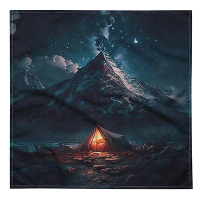 Zelt und Berg in der Nacht - Sterne am Himmel - Landschaftsmalerei - Bandana (All-Over Print) camping xxx L