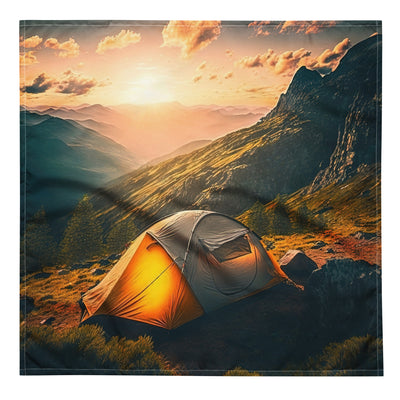 Zelt auf Berg im Sonnenaufgang - Landschafts - Bandana (All-Over Print) camping xxx L