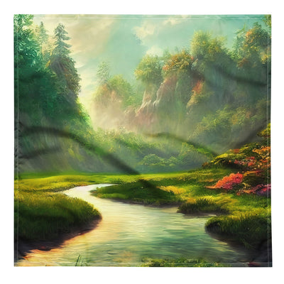 Bach im tropischen Wald - Landschaftsmalerei - Bandana (All-Over Print) camping xxx L