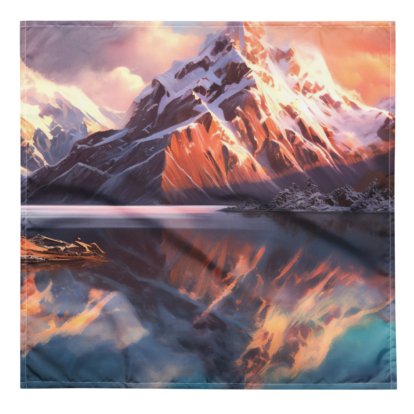 Berg und Bergsee - Landschaftsmalerei - Bandana (All-Over Print) berge xxx L