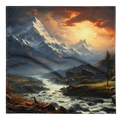 Berge, Sonne, steiniger Bach und Wolken - Epische Stimmung - Bandana (All-Over Print) berge xxx L