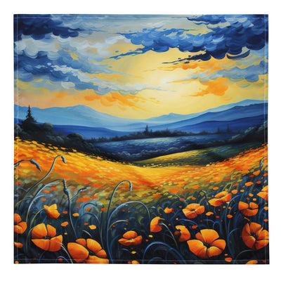 Berglandschaft mit schönen gelben Blumen - Landschaftsmalerei - Bandana (All-Over Print) berge xxx L