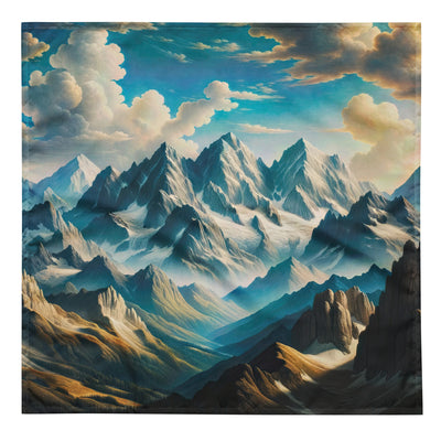 Ein Gemälde von Bergen, das eine epische Atmosphäre ausstrahlt. Kunst der Frührenaissance - Bandana (All-Over Print) berge xxx yyy zzz L