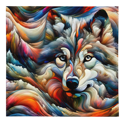 Abstrakte Kunst der Alpen mit einem Wolf. Chaotischer Tanz aus Farben und Formen. Surreale Landschaft (AN) - Bandana (All-Over Print) xxx yyy zzz L