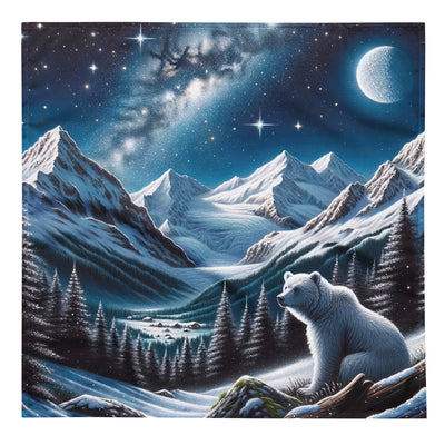 Sternennacht und Eisbär: Acrylgemälde mit Milchstraße, Alpen und schneebedeckte Gipfel - Bandana (All-Over Print) camping xxx yyy zzz L