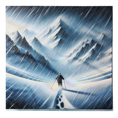 Wanderer und Bergsteiger im Schneesturm: Acrylgemälde der Alpen - Bandana (All-Over Print) wandern xxx yyy zzz L
