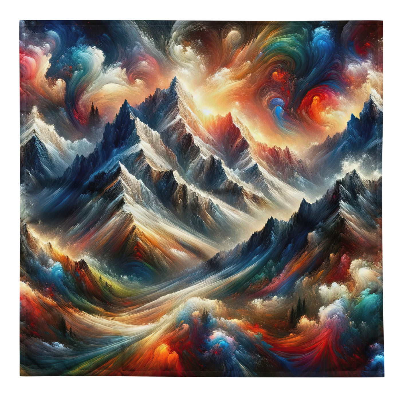 Expressionistische Alpen, Berge: Gemälde mit Farbexplosion - Bandana (All-Over Print) berge xxx yyy zzz L