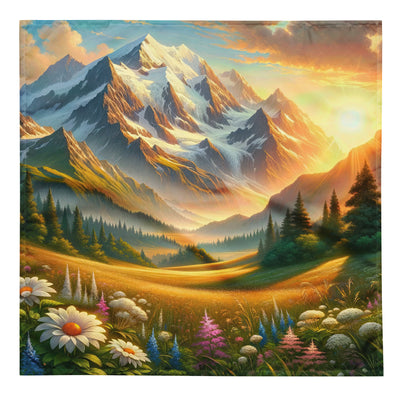 Heitere Alpenschönheit: Schneeberge und Wildblumenwiesen - Bandana (All-Over Print) berge xxx yyy zzz L