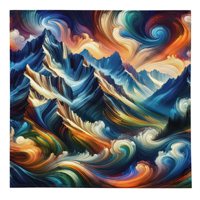 Abstrakte Kunst der Alpen mit lebendigen Farben und wirbelnden Mustern, majestätischen Gipfel und Täler - Bandana (All-Over Print) berge xxx yyy zzz L