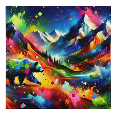 Neonfarbener Alpen Bär in abstrakten geometrischen Formen - Bandana (All-Over Print) camping xxx yyy zzz L