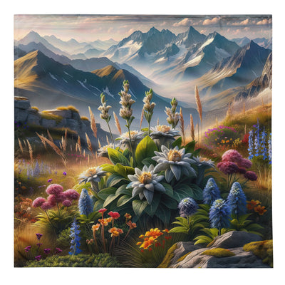 Alpine Flora: Digitales Kunstwerk mit lebendigen Blumen - Bandana (All-Over Print) berge xxx yyy zzz L