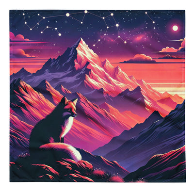 Fuchs im dramatischen Sonnenuntergang: Digitale Bergillustration in Abendfarben - Bandana (All-Over Print) camping xxx yyy zzz L