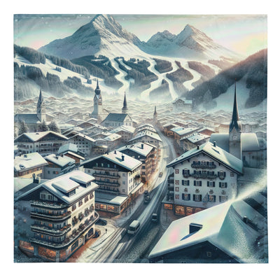 Winter in Kitzbühel: Digitale Malerei von schneebedeckten Dächern - Bandana (All-Over Print) berge xxx yyy zzz L