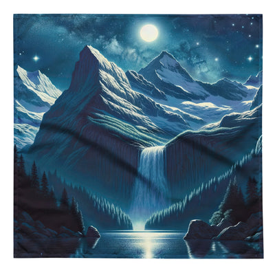 Legendäre Alpennacht, Mondlicht-Berge unter Sternenhimmel - Bandana (All-Over Print) berge xxx yyy zzz L