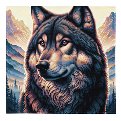 Majestätischer, glänzender Wolf in leuchtender Illustration (AN) - Bandana (All-Over Print) xxx yyy zzz L