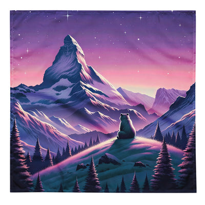 Bezaubernder Alpenabend mit Bär, lavendel-rosafarbener Himmel (AN) - Bandana (All-Over Print) xxx yyy zzz L