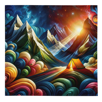Abstrakte Bergwelt in lebendigen Farben mit Zelt - Bandana (All-Over Print) camping xxx yyy zzz L