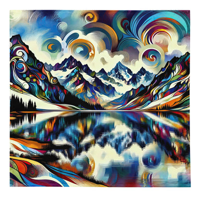Alpensee im Zentrum eines abstrakt-expressionistischen Alpen-Kunstwerks - Bandana (All-Over Print) berge xxx yyy zzz L